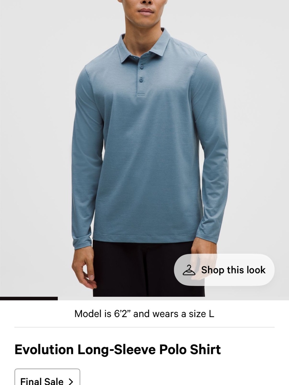 Lululemon Evolution Long-Sleeve Polo Shirt - Blue